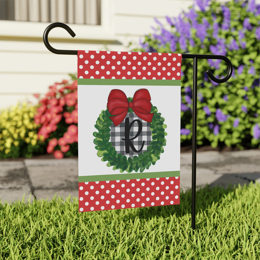 Christmas Garden Flag, Welcome Flag,  Christmas Wreath, Yard Decor, Outdoor Decor, Christmas Flag