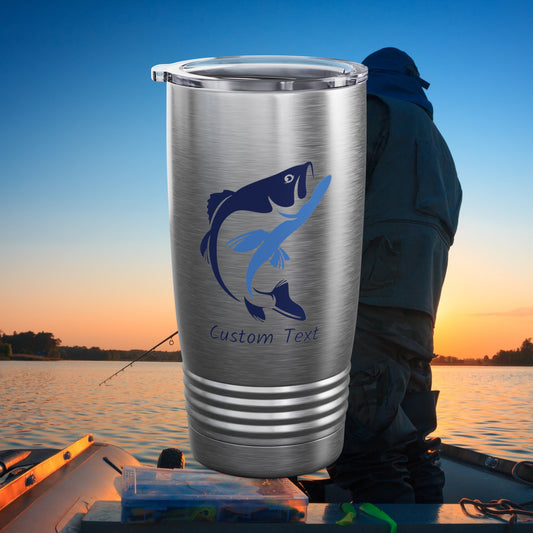 Bass Fishing Father's Day Gift, Fishing Tumbler, Gift for Him, Trout, Crappie, Bass Fish