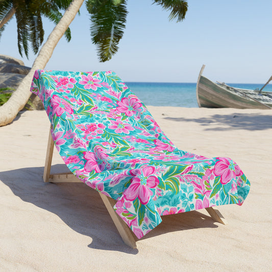 Tropical Hibiscus Beach Towel