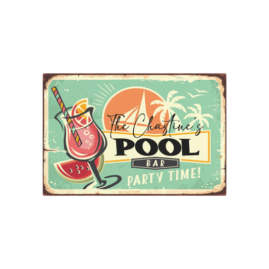 Family Name Pool Party Personalized Aluminum Sign | Pool Decor | Metal Sign | Pool House