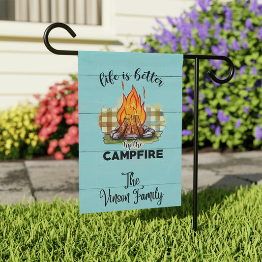 Life Is Better Camping Garden Flags | Camping Is Our Happy Place | Camping Personalized Name Flag