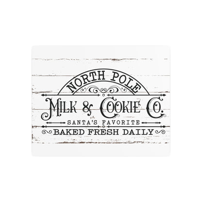 North Pole Milk and Cookies Sign Rustic Farmhouse Christmas Art