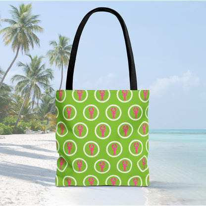 Preppy Pink Lobster and Green Tote Bags