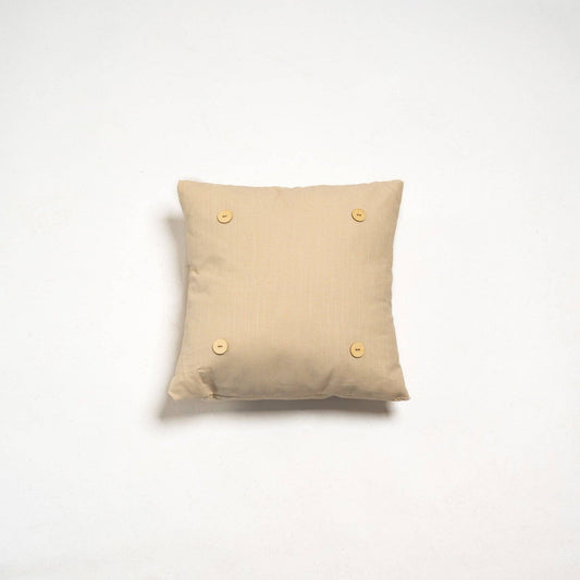 Natural Washed Cotton Button Pillow Square