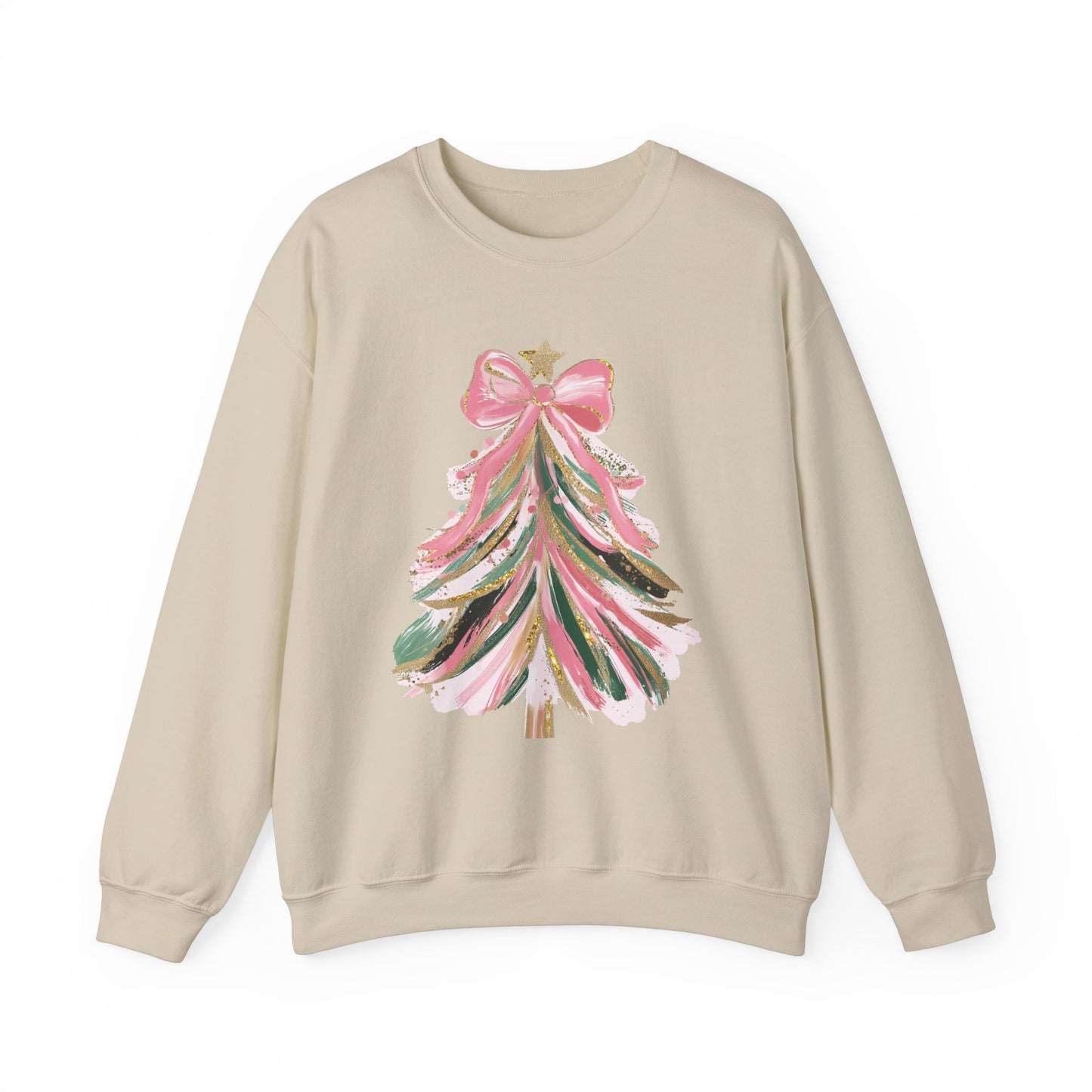 Christmas Tree Sweatshirt, Pink Bow Sweatshirt