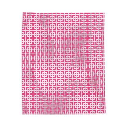 Plush Blanket - Pink Lattice Print