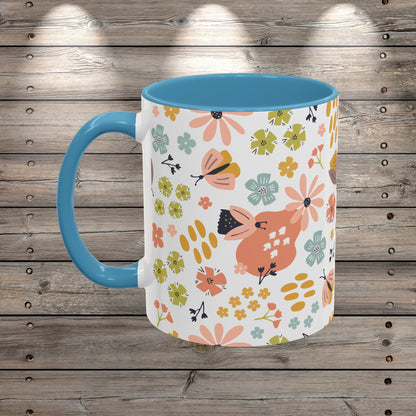 Custom Wildflowers Butterfly Coffee Mug for Nature Lover Gardener Birthday Gift for Her Mug