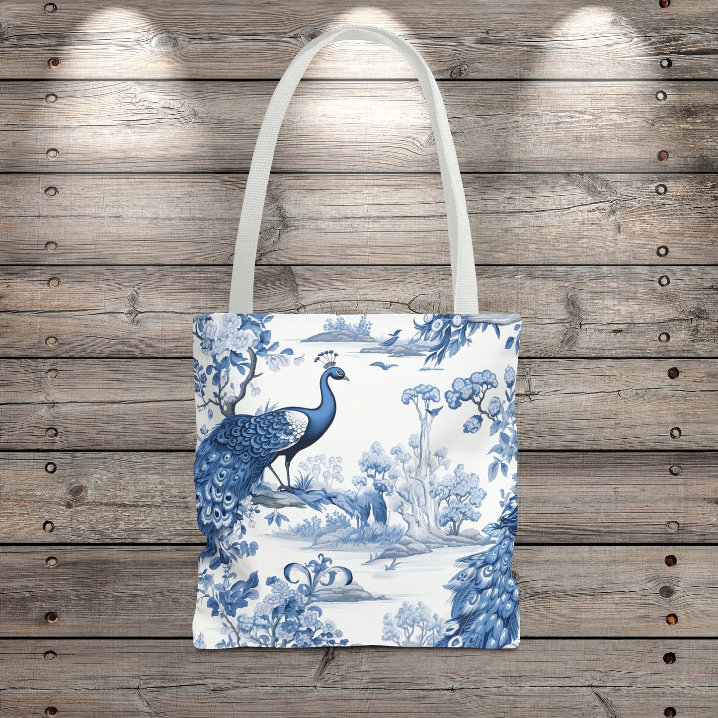 Blue Floral Tote Bag, Travel Bag, Vacation, Book Tote