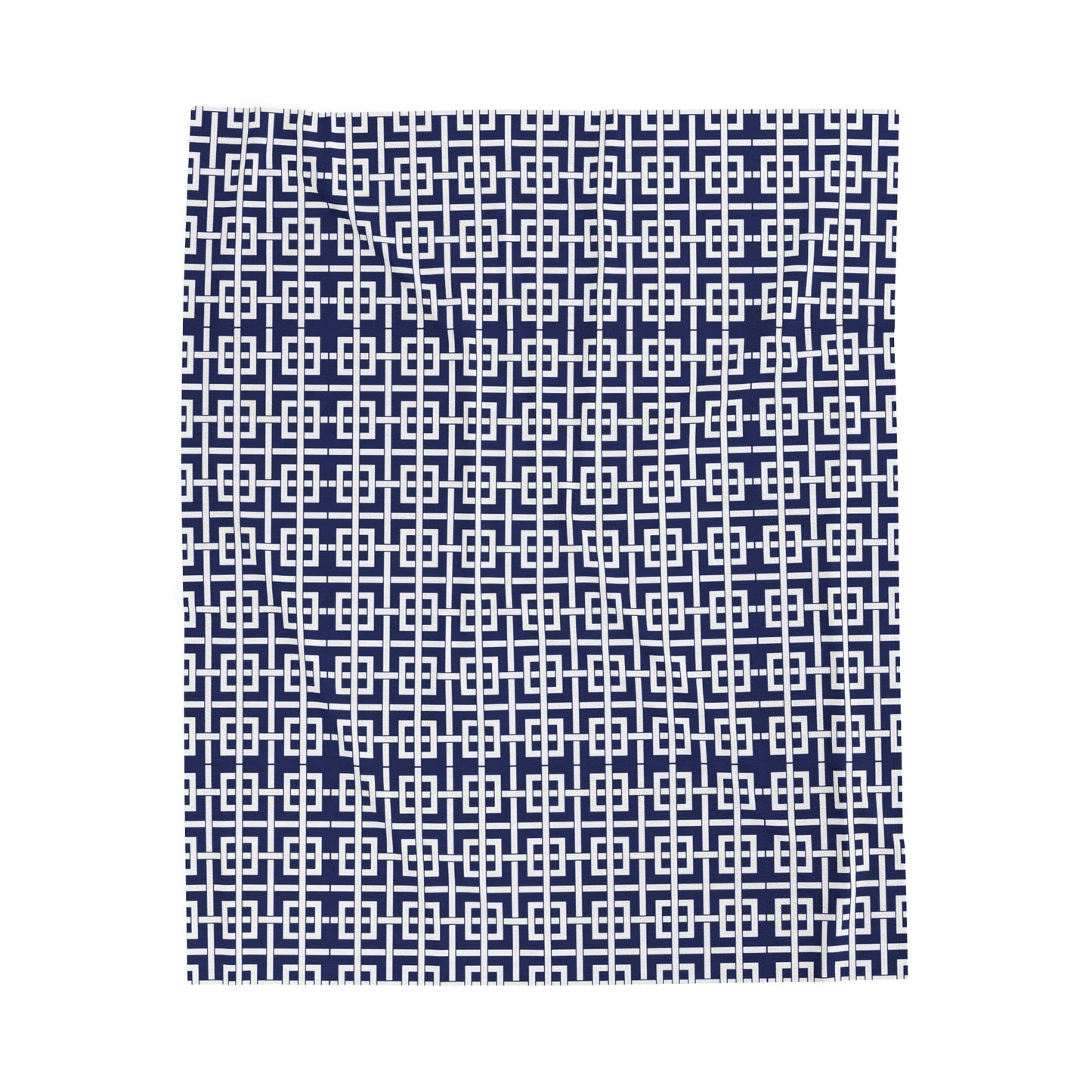 Plush Blanket - Navy Lattice Print