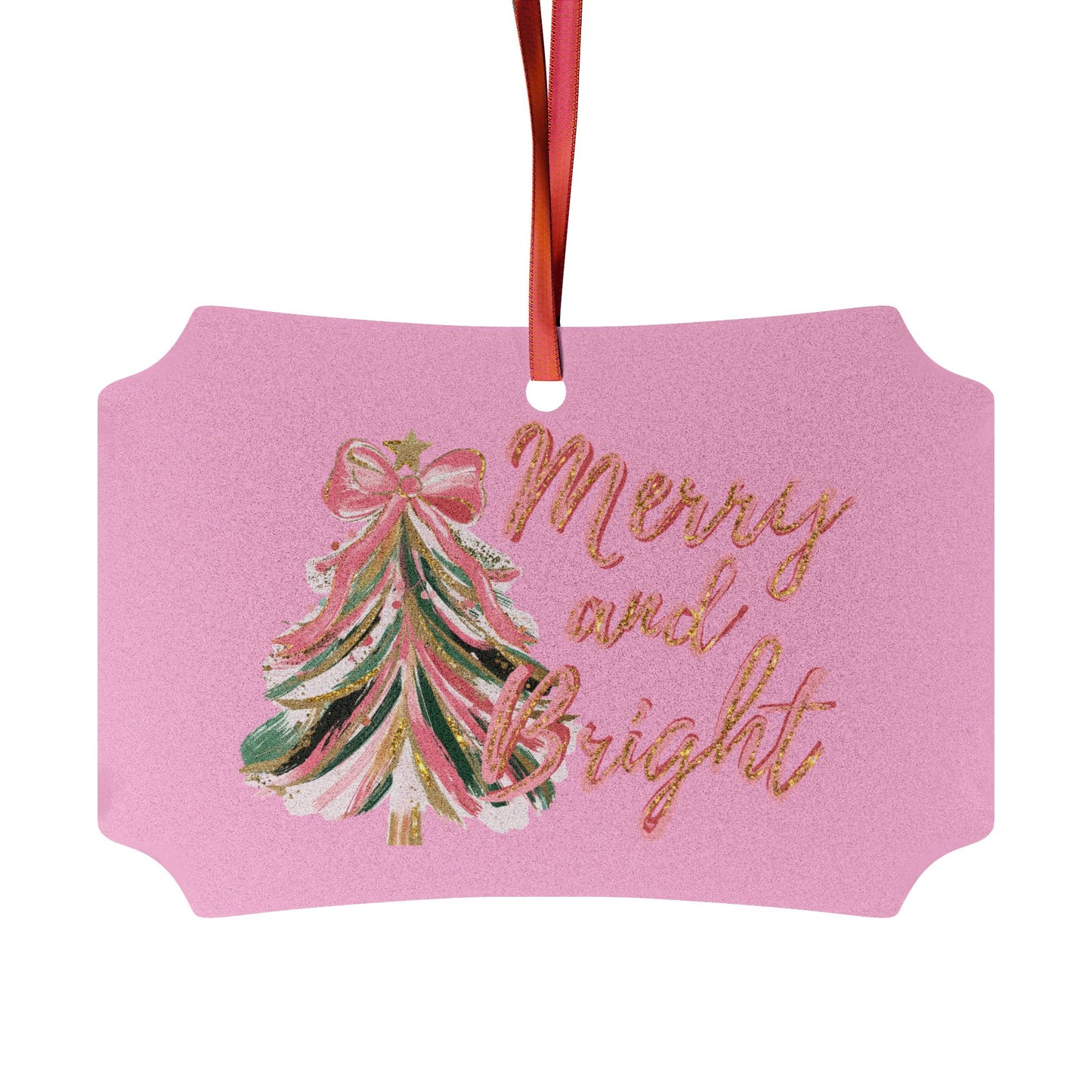 Merry Christmas Ornament, Christmas Cake Decor, Christmas Tree Ornament, Pink Christmas Ornament