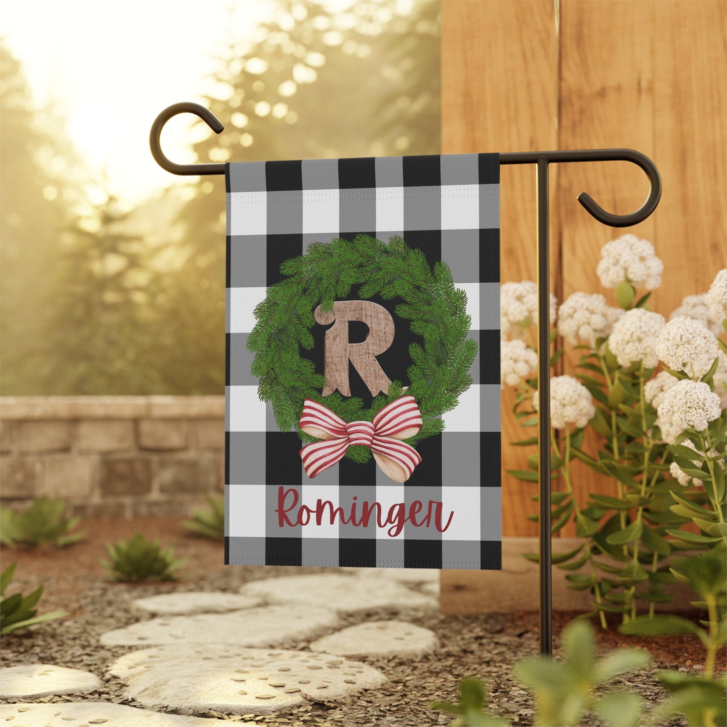 Christmas Wreath Garden Flag