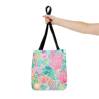 Preppy Pink Coral Ocean Tote Bag