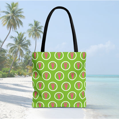 Preppy Pink Lobster and Green Tote Bags