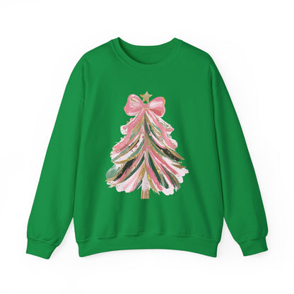 Christmas Tree Sweatshirt, Pink Bow Sweatshirt