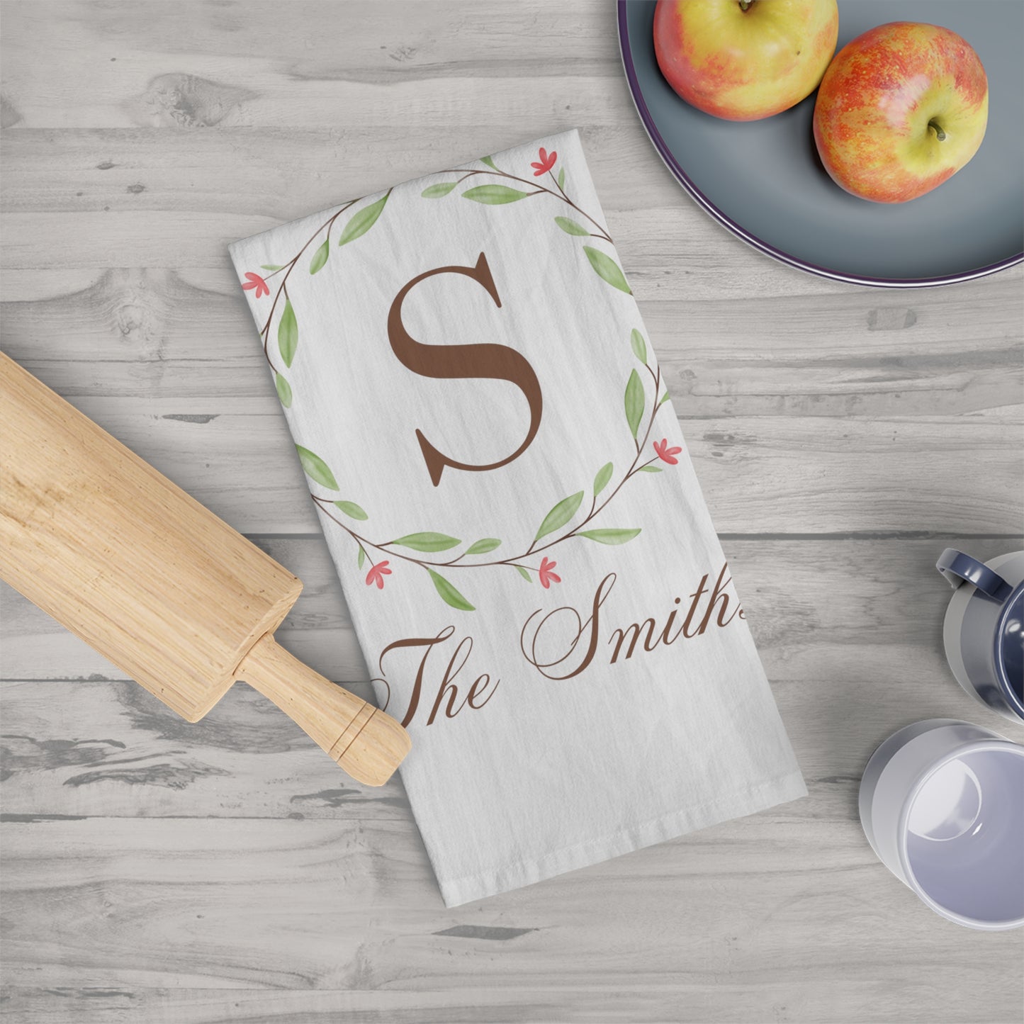 Personalized Christmas Tea Towel, Christmas Gift, Kitchen Decor, Holiday Family Name