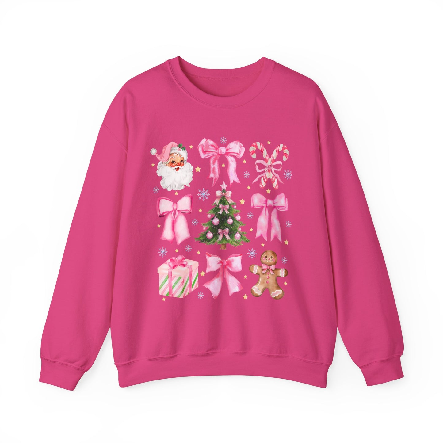 Cute Christmas Sweatshirt, Coquette Pink Bow Sweatshirt