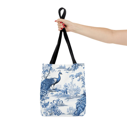 Blue Floral Tote Bag, Travel Bag, Vacation, Book Tote