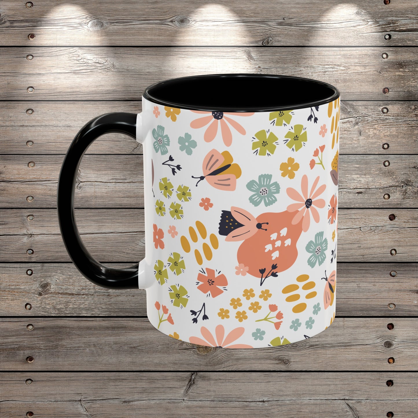 Custom Wildflowers Butterfly Coffee Mug for Nature Lover Gardener Birthday Gift for Her Mug