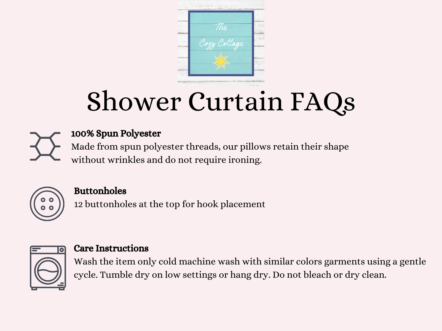 a poster with instructions on how to use a shower curtain faqs