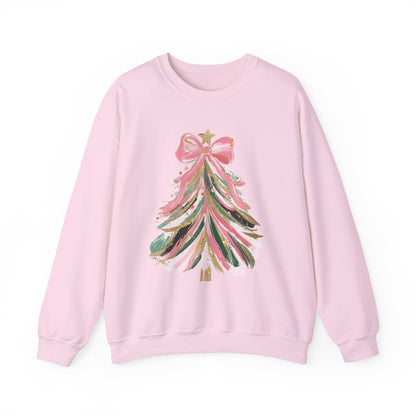 Christmas Tree Sweatshirt, Pink Bow Sweatshirt