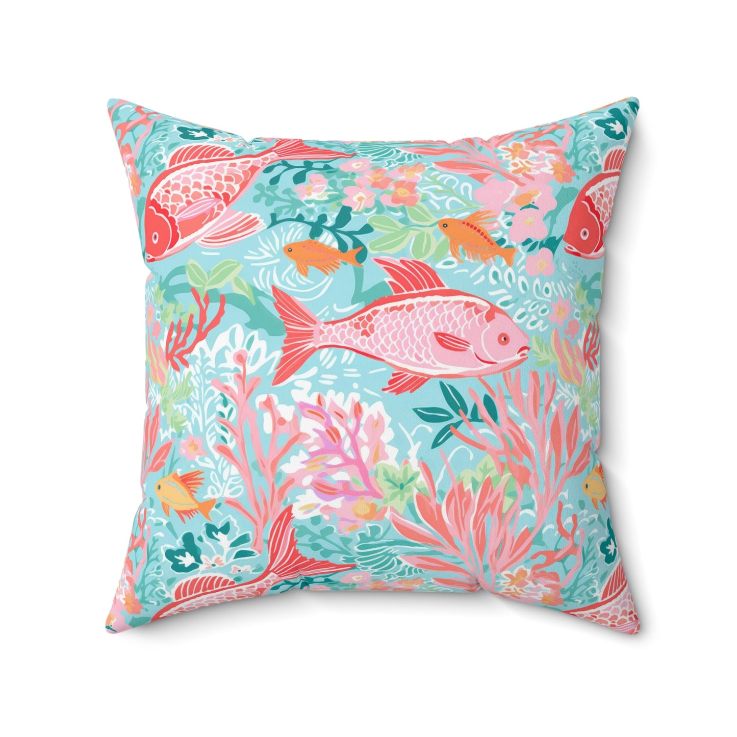 Tropical Fish Throw Pillow, Home Decor, Preppy Room Decor, Beach Home, Dorm Decor, Palm Beach, Miami, Malibu