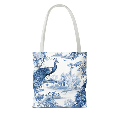 Blue Floral Tote Bag, Travel Bag, Vacation, Book Tote