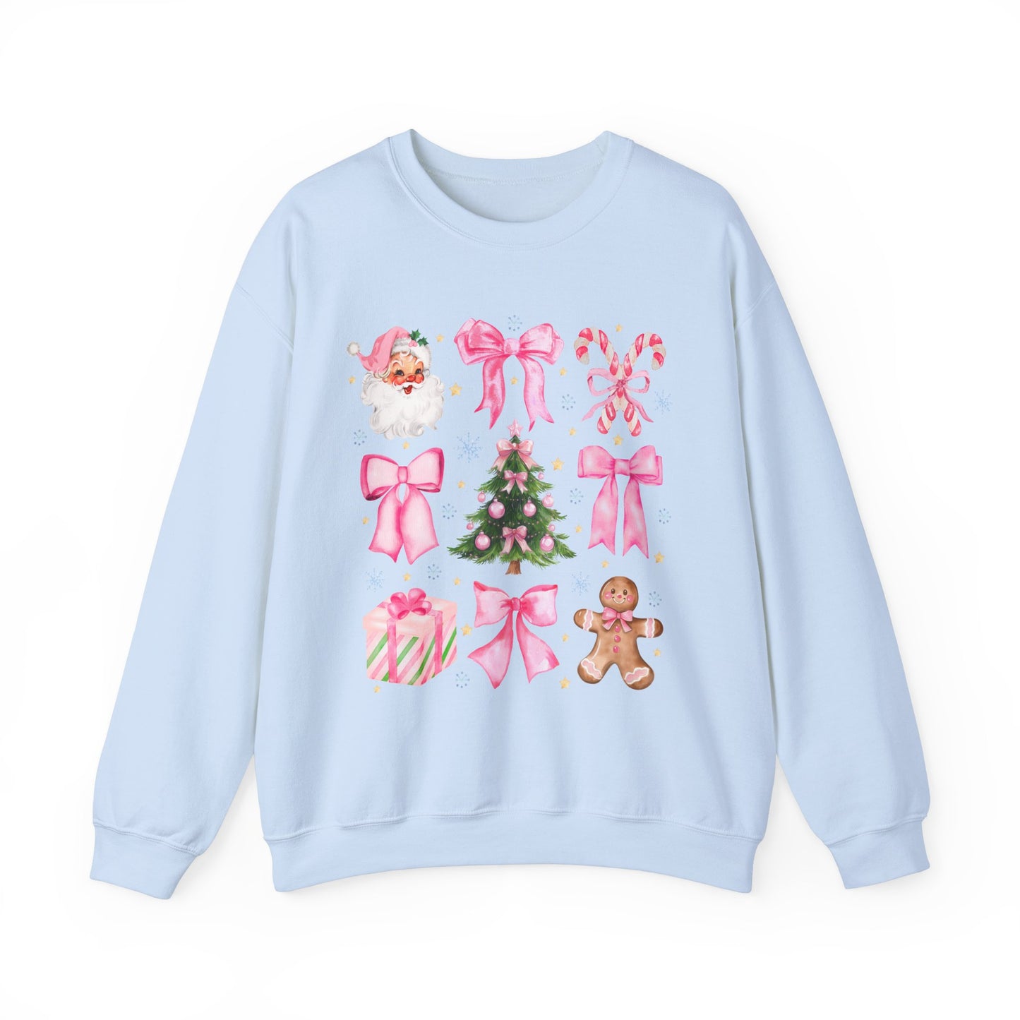 Cute Christmas Sweatshirt, Coquette Pink Bow Sweatshirt