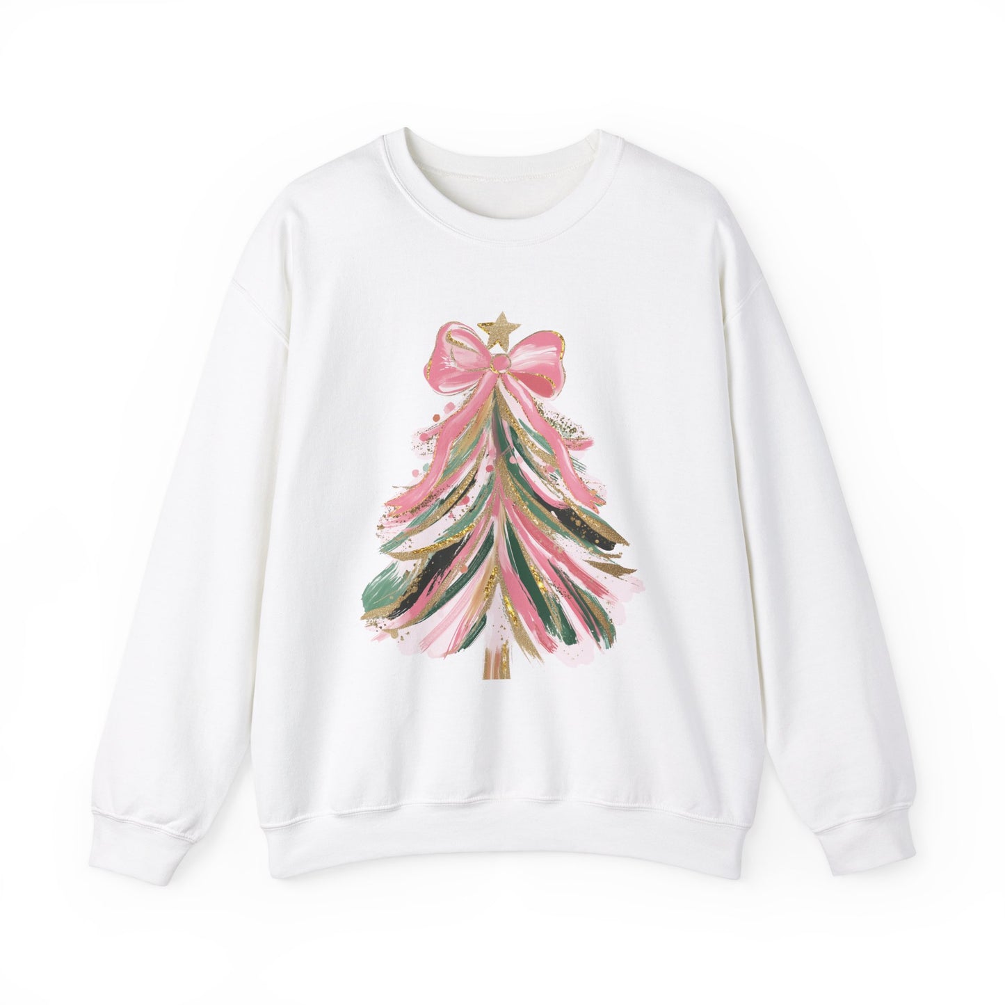 Christmas Tree Sweatshirt, Pink Bow Sweatshirt