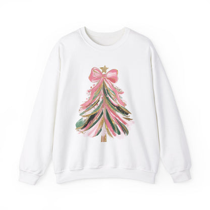 Christmas Tree Sweatshirt, Pink Bow Sweatshirt