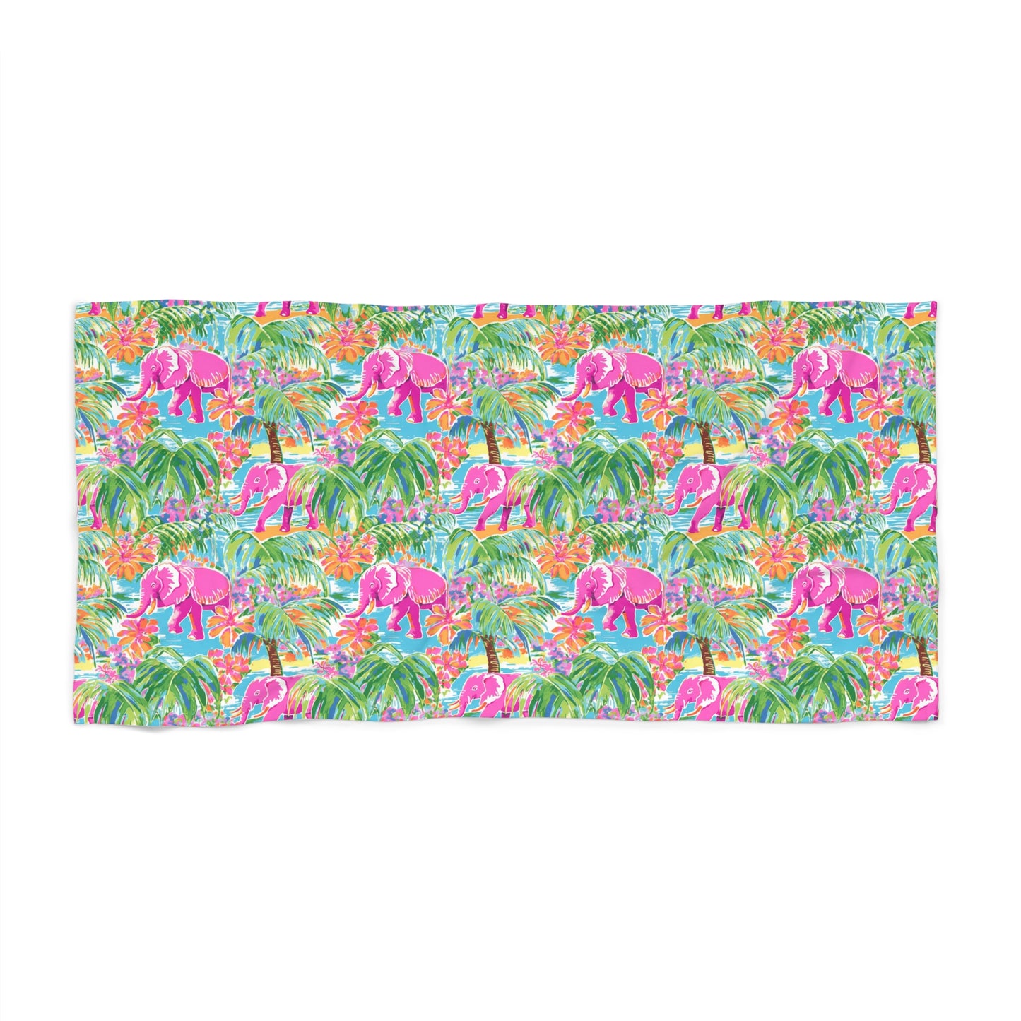 Pink Elephant Beach Towel