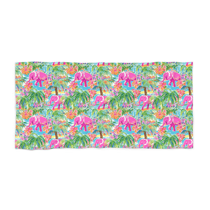 Pink Elephant Beach Towel