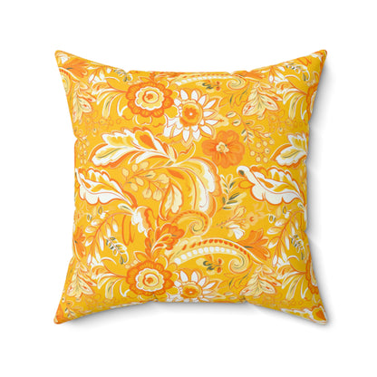 Fall Paisely Decor, Pumpkin Decor, Preppy Room Decor, Pumpkin Throw Pillow, Beach Home, Dorm Decor, Pink Yellow and Orange