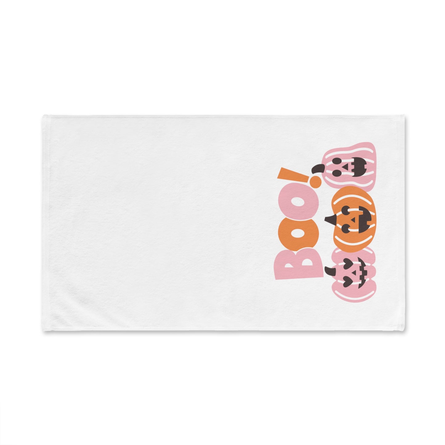 Halloween Hand Towel, Kitchen Towel, Bathroom Hand Towel, Preppy Pink and Orange Towel, Hostess Gift