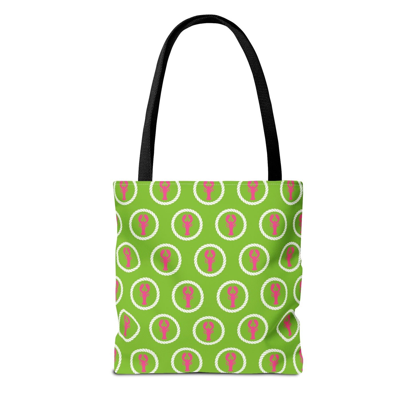 Preppy Pink Lobster and Green Tote Bags