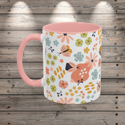 Custom Wildflowers Butterfly Coffee Mug for Nature Lover Gardener Birthday Gift for Her Mug