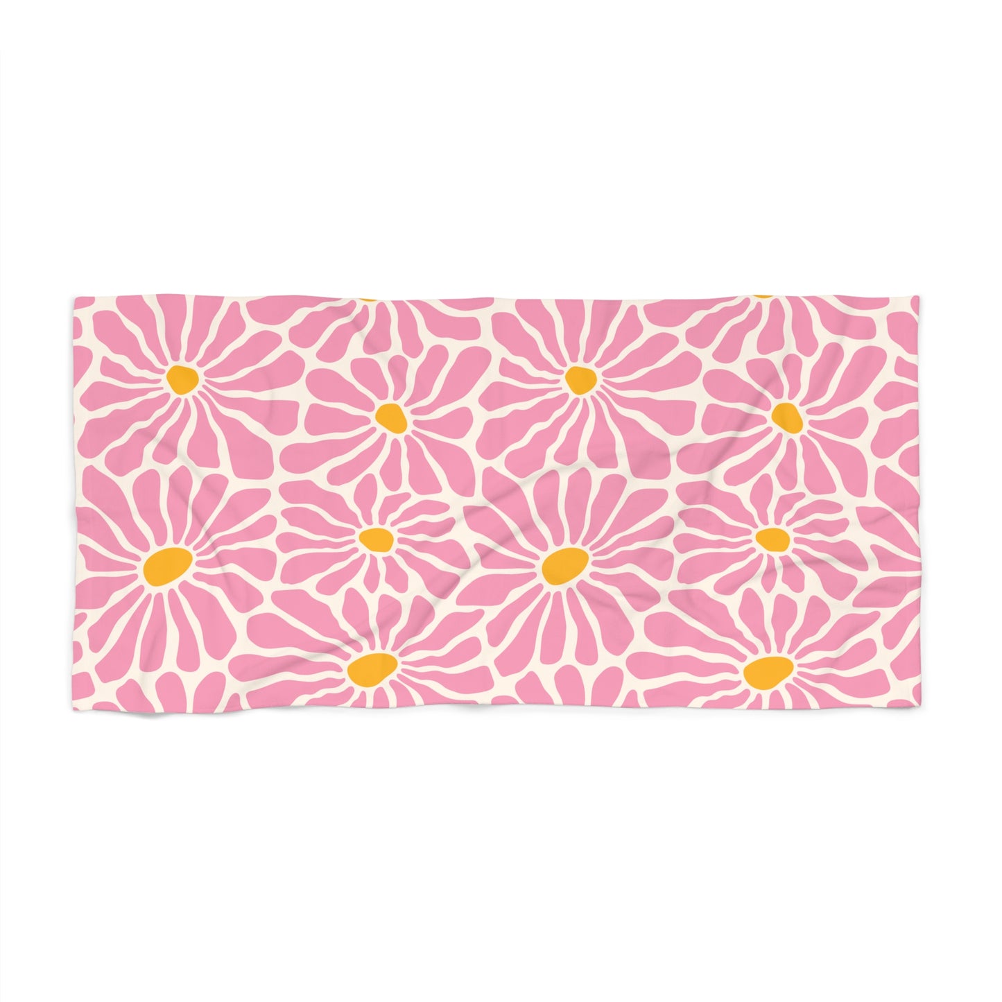 Pink Daisy Beach Towel