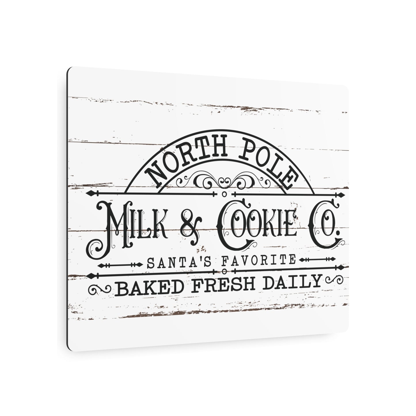 North Pole Milk and Cookies Sign Rustic Farmhouse Christmas Art