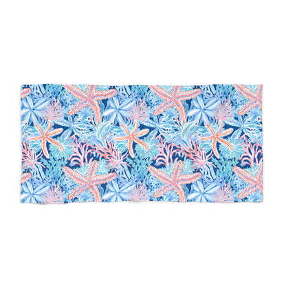 Starfish and Coral Beach Towel