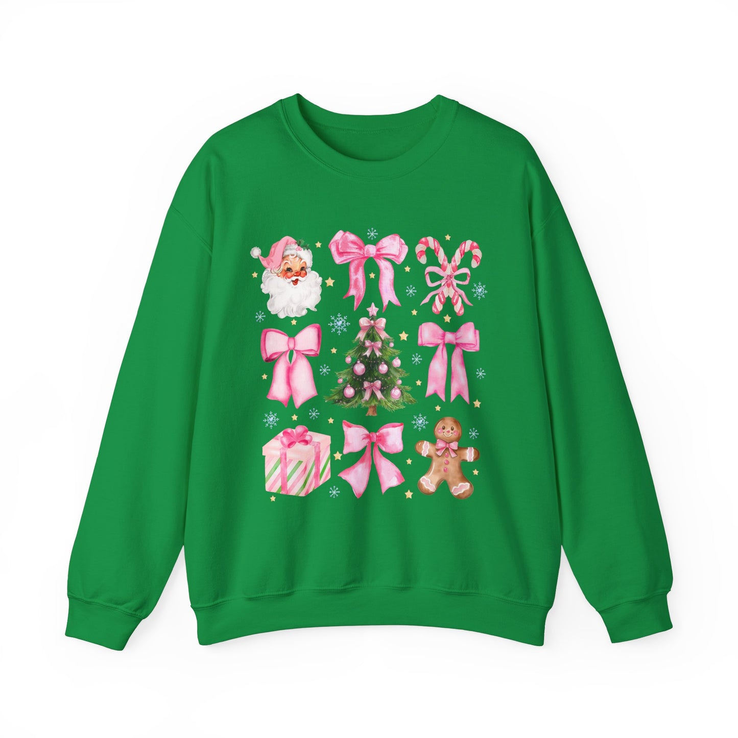 Cute Christmas Sweatshirt, Coquette Pink Bow Sweatshirt