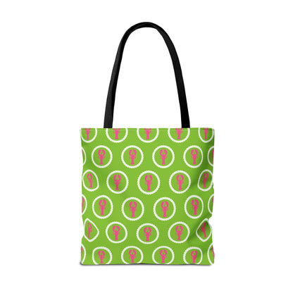 Preppy Pink Lobster and Green Tote Bags