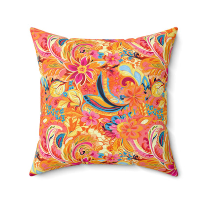 Retro Paisley Bold Throw Pillow