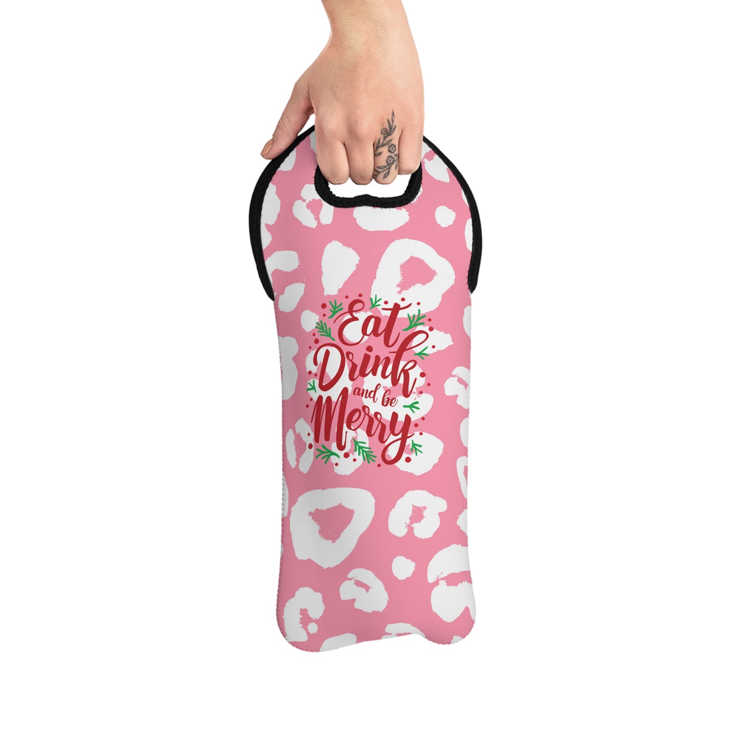 Hostess Gift for Her, Wine Tote Bag, Eat Drink and Be Merry