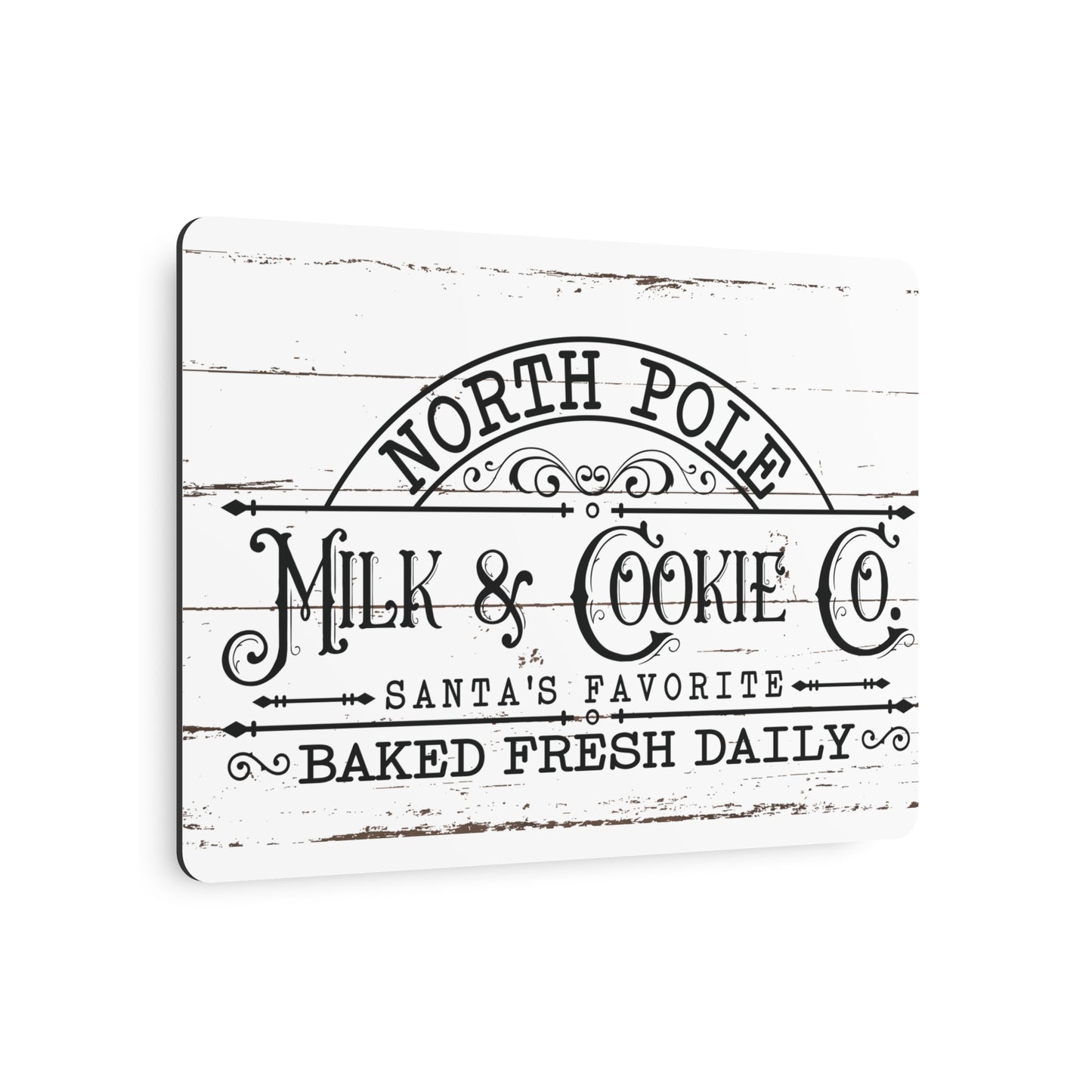 North Pole Milk and Cookies Sign Rustic Farmhouse Christmas Art