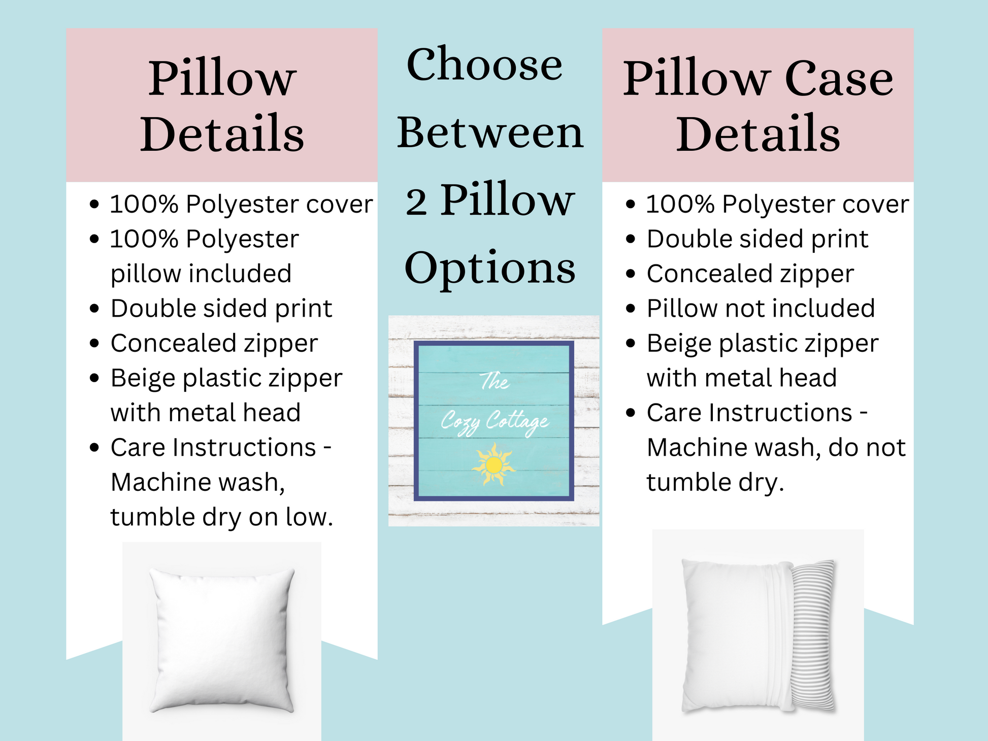 a pillow case with instructions for how to use it