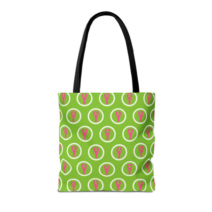 Preppy Pink Lobster and Green Tote Bags