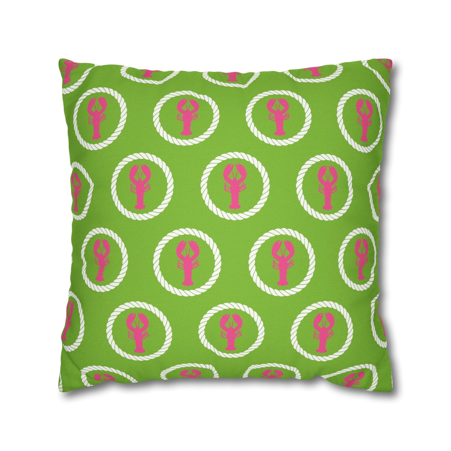 Green & Pink Lobster Pillow Case