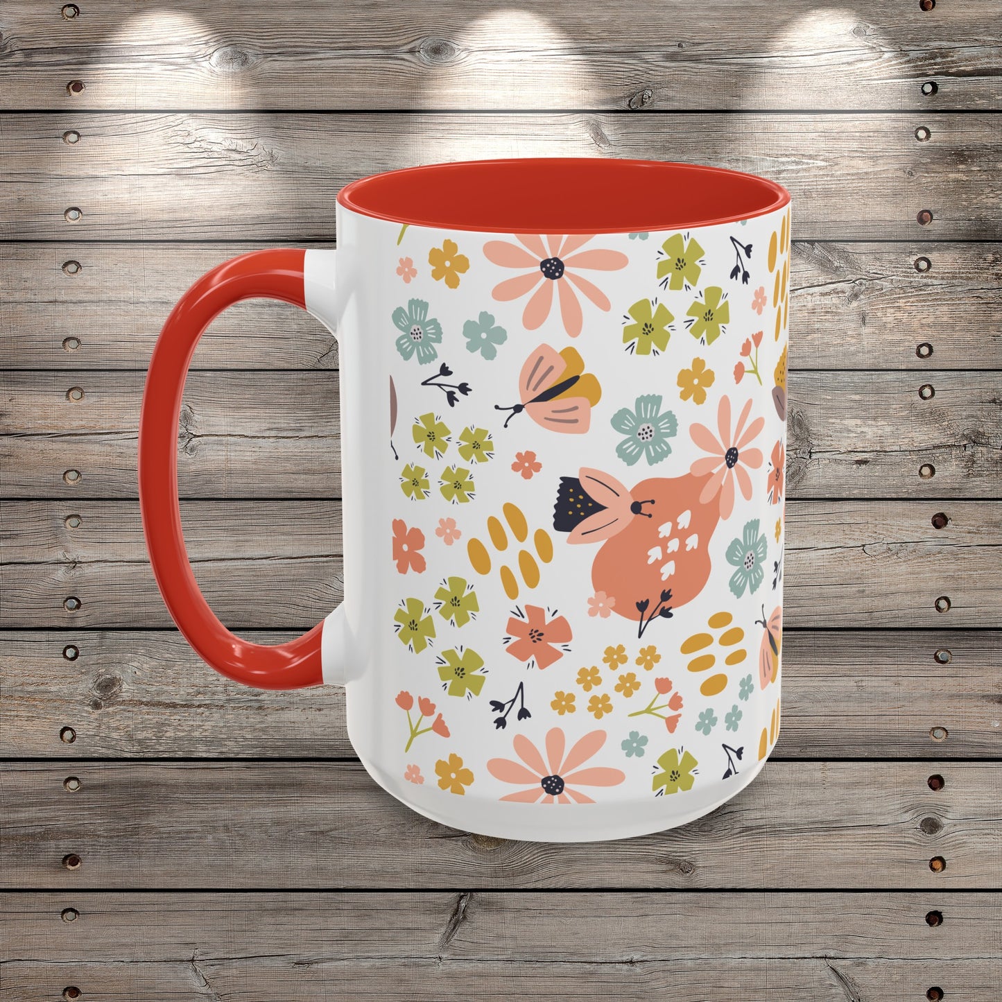 Custom Wildflowers Butterfly Coffee Mug for Nature Lover Gardener Birthday Gift for Her Mug