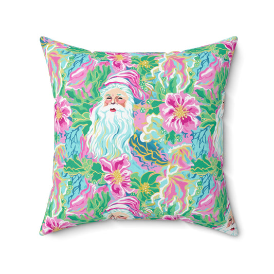 Christmas Pillow, Christmas Decor, Santa Pillow, Custom Throw Pillow, Tropical Decor