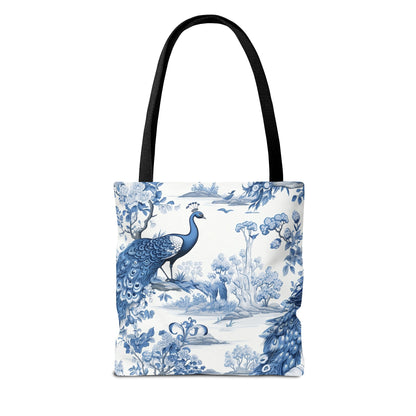 Blue Floral Tote Bag, Travel Bag, Vacation, Book Tote