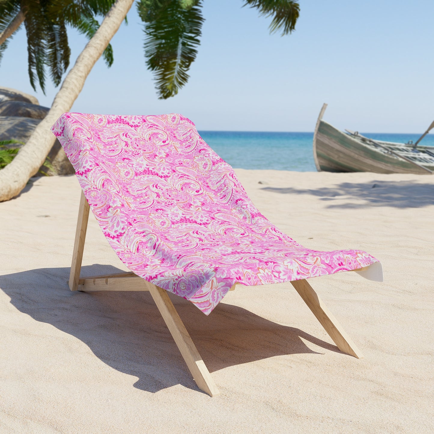 Luxury Pink Paisley Beach Towel